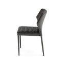 Veba - Louis chaise empilable Noir revêtement en cuir synthétique ignifuge