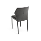Veba - Louis chaise empilable Noir revêtement en cuir synthétique ignifuge