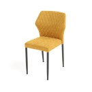 Veba - Louis chaise empilable Jaune revêtement en velours ignifuge