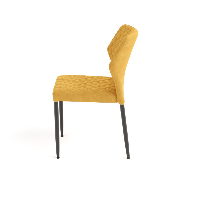 Veba - Louis chaise empilable Jaune revêtement en velours ignifuge