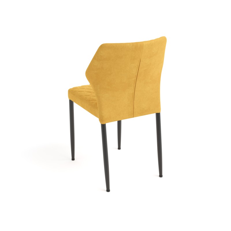 Veba - Louis chaise empilable Jaune revêtement en velours ignifuge