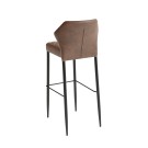 Veba - Louis tabouret de bar Cognac revêtement en cuir synthétique ignifuge