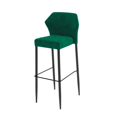 Veba - Louis tabouret de bar Vert revêtement en velours ignifuge