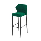 Veba - Louis tabouret de bar Vert revêtement en velours ignifuge