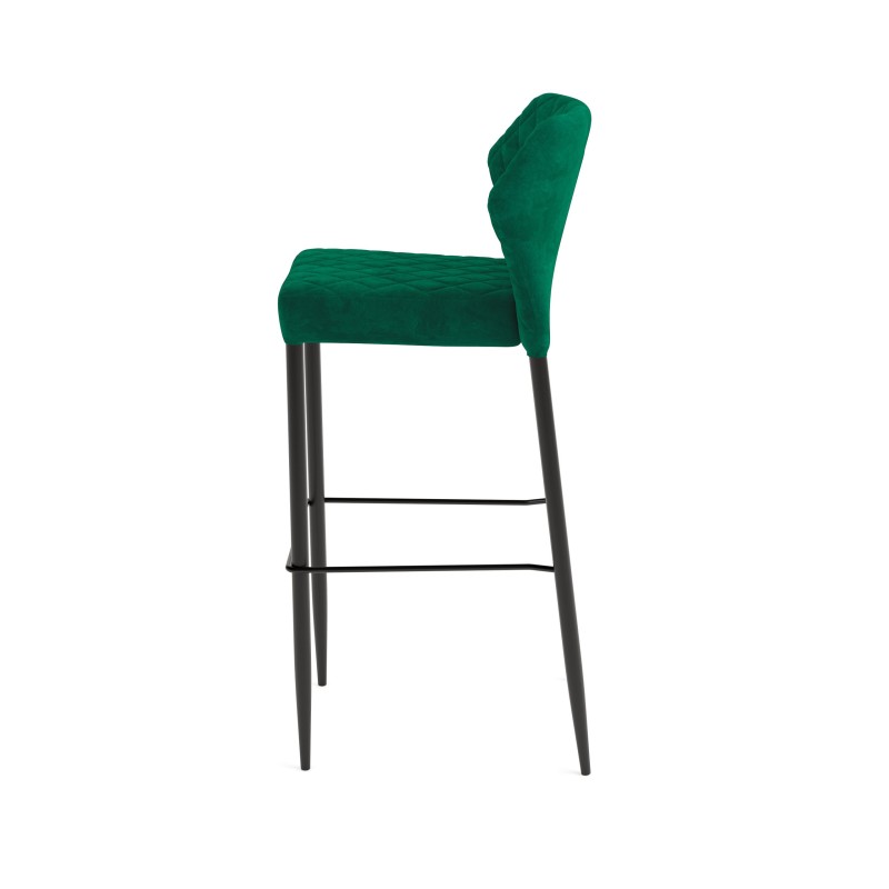 Veba - Louis tabouret de bar Vert revêtement en velours ignifuge