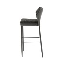 Veba - Louis tabouret de bar Noir revêtement en cuir synthétique ignifuge