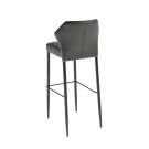Veba - Louis tabouret de bar Noir revêtement en cuir synthétique ignifuge