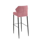 Veba - Louis tabouret de bar Rose revêtement en velours ignifuge