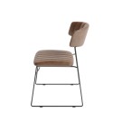 Veba - Mundo chaise empilable Cognac revêtement en cuir synthétique, ignifuge