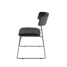 Veba - Mundo chaise empilable Noir revêtement en cuir synthétique ignifuge