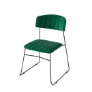 Veba - Mundo chaise empilable Vert revêtement en velours ignifuge