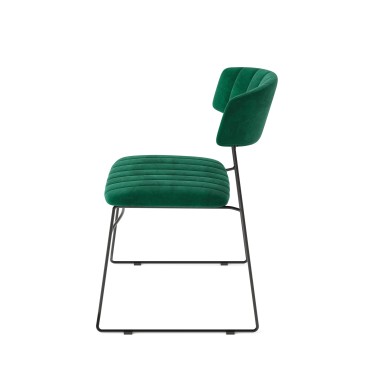 Veba - Mundo chaise empilable Vert revêtement en velours ignifuge