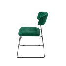 Veba - Mundo chaise empilable Vert revêtement en velours ignifuge