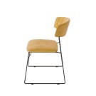 Veba - Mundo chaise empilable Jaune revêtement en velours ignifuge