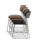 Veba - Mundo chaise empilable Jaune revêtement en velours ignifuge