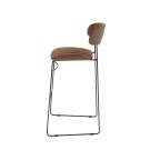Veba - Mundo tabouret de bar Cognac revêtement en cuir synthétique ignifuge