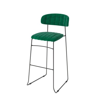 Veba - Mundo tabouret de bar Vert revêtement en velours ignifuge