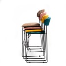 Veba - Mundo tabouret de bar Jaune revêtement en velours ignifuge