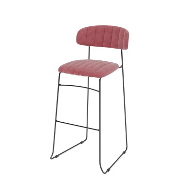 Veba - Mundo tabouret de bar Rose revêtement en velours ignifuge