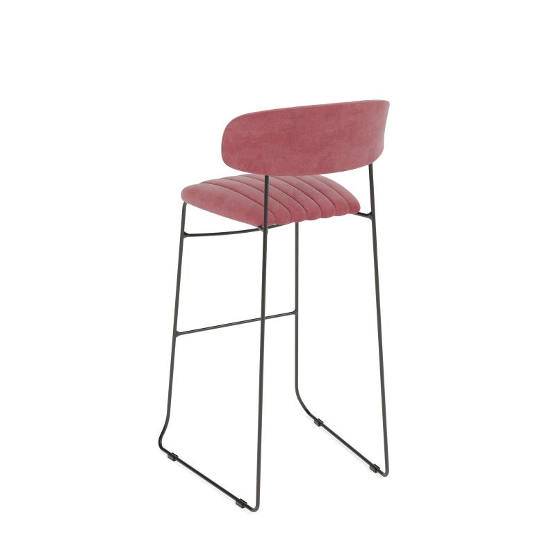 Veba - Mundo tabouret de bar Rose revêtement en velours ignifuge