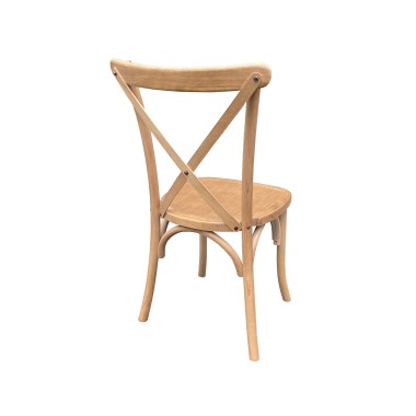 Veba - Crossback chaise empilable en bois massif Marron clair