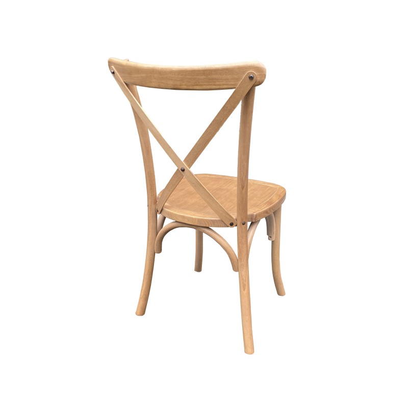 Veba - Crossback chaise empilable en bois massif Marron clair