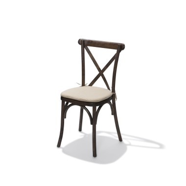 Veba - Galette de chaise rembourrée Ecru pour chaise et tabouret de bar Crossback