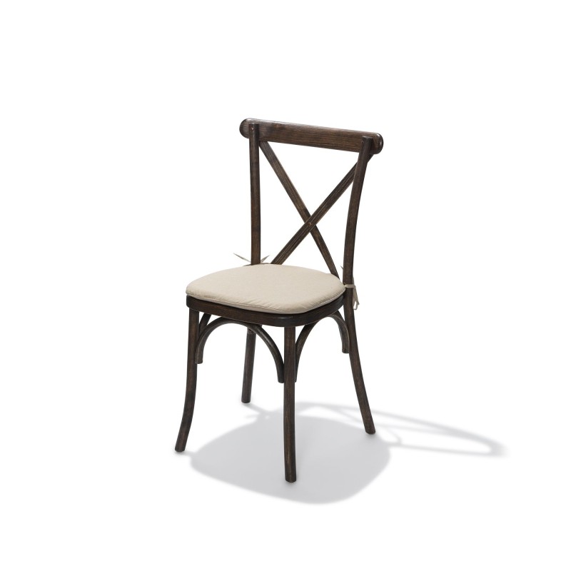 Veba - Galette de chaise rembourrée Ecru pour chaise et tabouret de bar Crossback