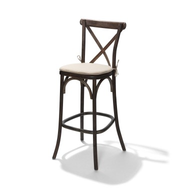 Veba - Galette de chaise rembourrée Ecru pour chaise et tabouret de bar Crossback