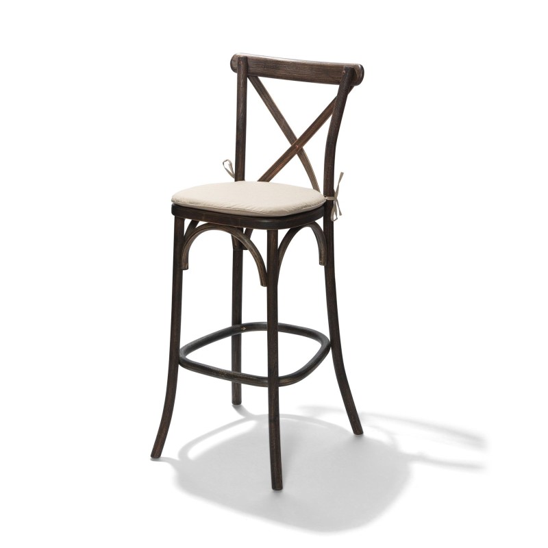 Veba - Galette de chaise rembourrée Ecru pour chaise et tabouret de bar Crossback