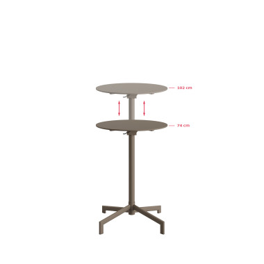Veba - Versa table de terrasse/mange-debout | Ajustable en 2 hauteurs - Cappuccino