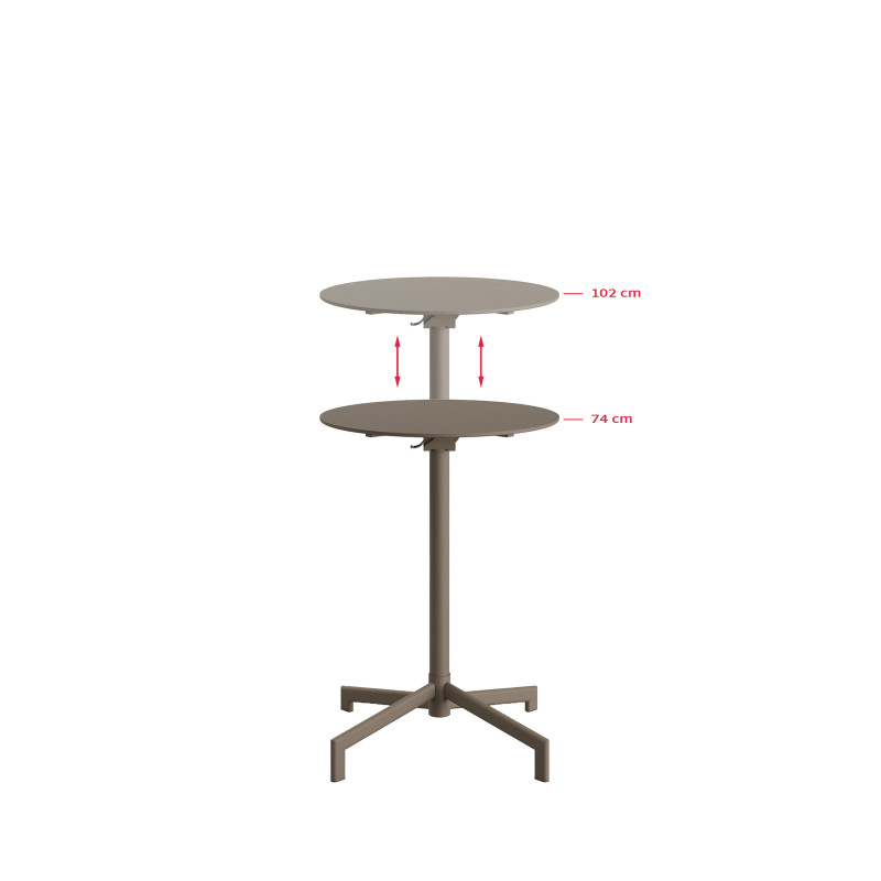 Veba - Versa table de terrasse/mange-debout | Ajustable en 2 hauteurs - Cappuccino