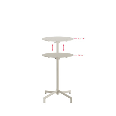 Veba - Versa table de terrasse/mange-debout | Ajustable en 2 hauteurs - Beige