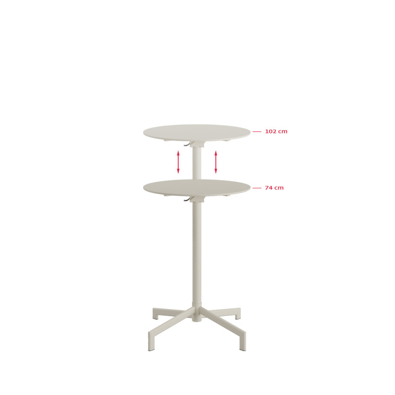 Veba - Versa table de terrasse/mange-debout | Ajustable en 2 hauteurs - Beige