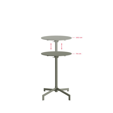 Veba - Versa table de terrasse/mange-debout | Ajustable en 2 hauteurs - Vert