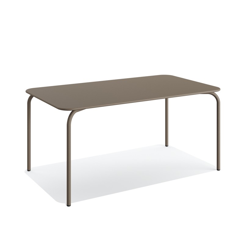 Veba - Shine table de jardin rectangulaire en métal - Cappuccino
