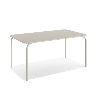 Veba - Shine table de jardin rectangulaire en métal - Beige