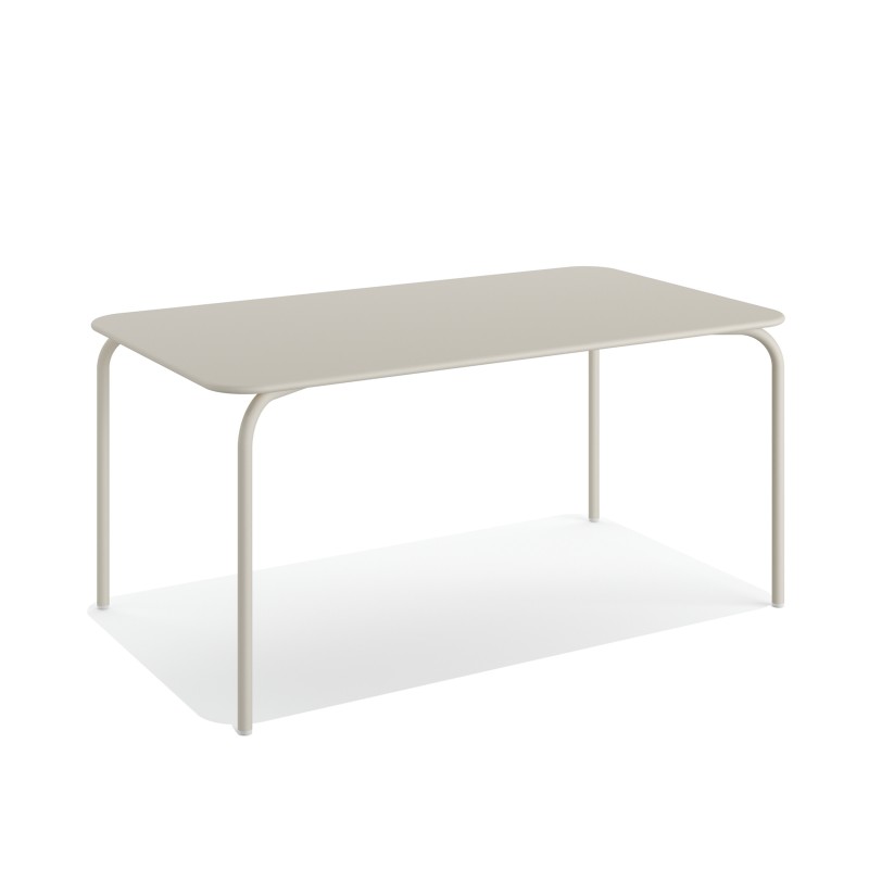 Veba - Shine table de jardin rectangulaire en métal - Beige