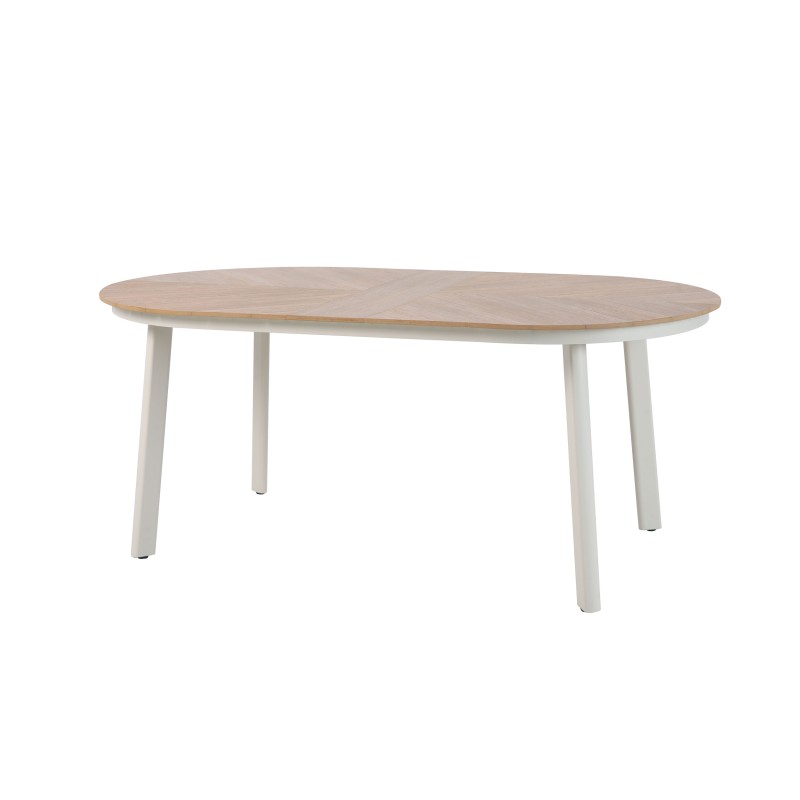 Veba - Polly table à manger de jardin - Beige-Bois