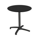 Veba - X Cross table de bistrot avec piètement noir + plateau rond HPL noir