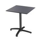 Veba - X Cross table de bistrot avec piètement noir + plateau carré HPL noir