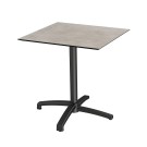 Veba - X Cross table de bistrot avec piètement noir + plateau carré HPL Moonstone