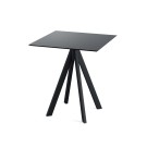 Veba - Infinity table de bistrot avec piètement noir + plateau carré HPL noir