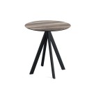 Veba - Infinity table de bistrot avec piètement noir + plateau rond HPL Tropical Wood