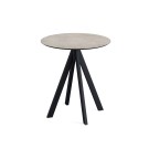 Veba - Infinity table de bistrot avec piètement noir + plateau rond HPL Moonstone
