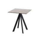 Veba - Infinity table de bistrot avec piètement noir + plateau carré HPL Moonstone