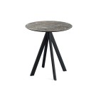 Veba - Infinity table de bistrot avec piètement noir + plateau rond HPL Galaxy Marble