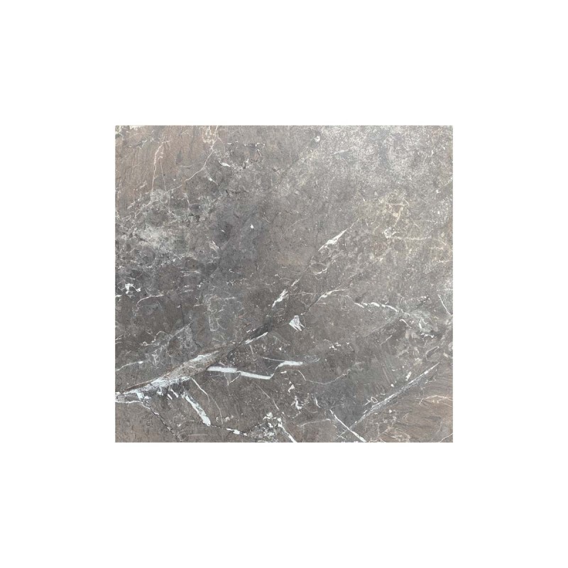 Veba - Infinity table de bistrot avec piètement noir + plateau carré HPL Galaxy Marble