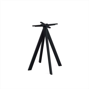 Veba - Infinity table de bistrot avec piètement noir + plateau carré HPL Midnight Marble