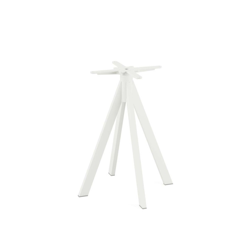 Veba - Infinity table de bistrot avec piètement blanc + plateau carré HPL noir 70x70 cm